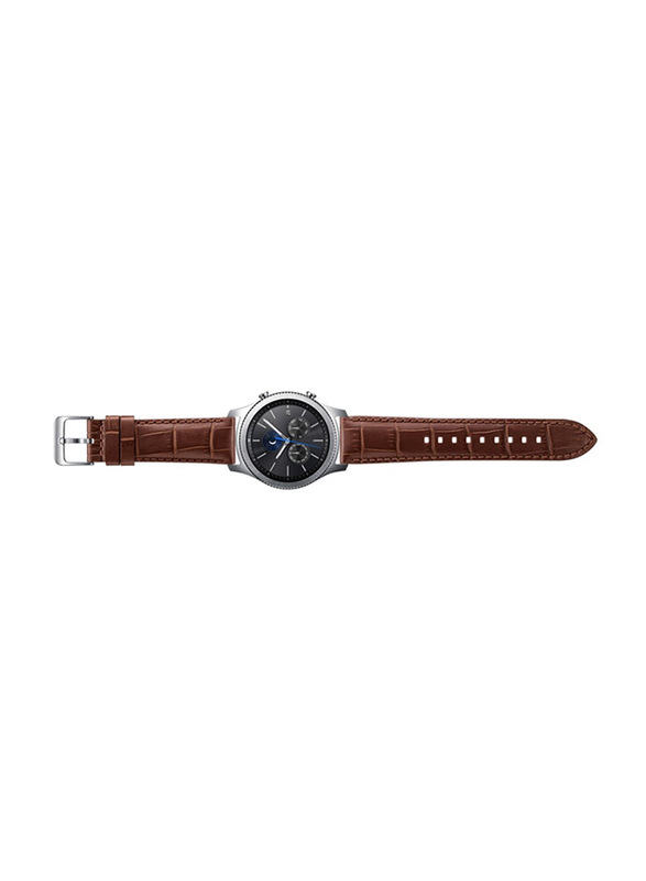 Samsung Alligator Grain Leather Band for Samsung Gear S3 Classic/Gear S3 Frontier Watch 22mm, Brown
