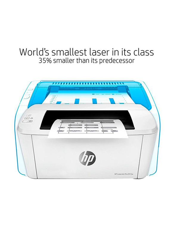 HP LaserJet Pro M15w W2G51A Wireless Laser Printer, White