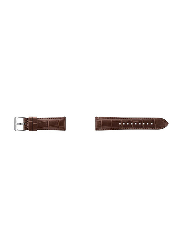Samsung Alligator Grain Leather Band for Samsung Gear S3 Classic/Gear S3 Frontier Watch 22mm, Brown