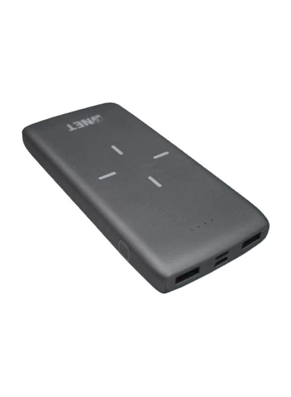 Inet 10000mAh Wireless Charging Power Bank with Lightning and Micro-USB Input, Black