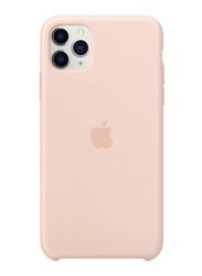 Apple Silicone Back Case Cover for Apple iPhone 11 Pro Max Mobile Phone, Pink Sand