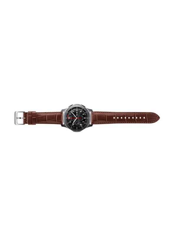 Samsung Alligator Grain Leather Band for Samsung Gear S3 Classic/Gear S3 Frontier Watch 22mm, Brown