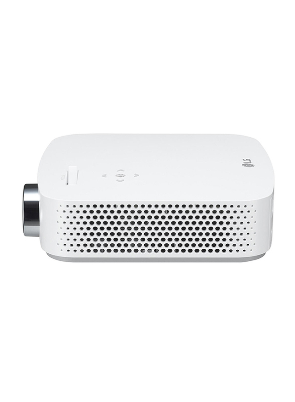 LG HF85JG Ultra Short Throw Laser FHD DLP Wireless Portable Projector, 1500 Lumens, Built-in Speaker, White