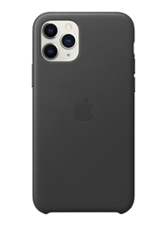 Apple Leather Back Case Cover for Apple iPhone 11 Pro Mobile Phone, Black