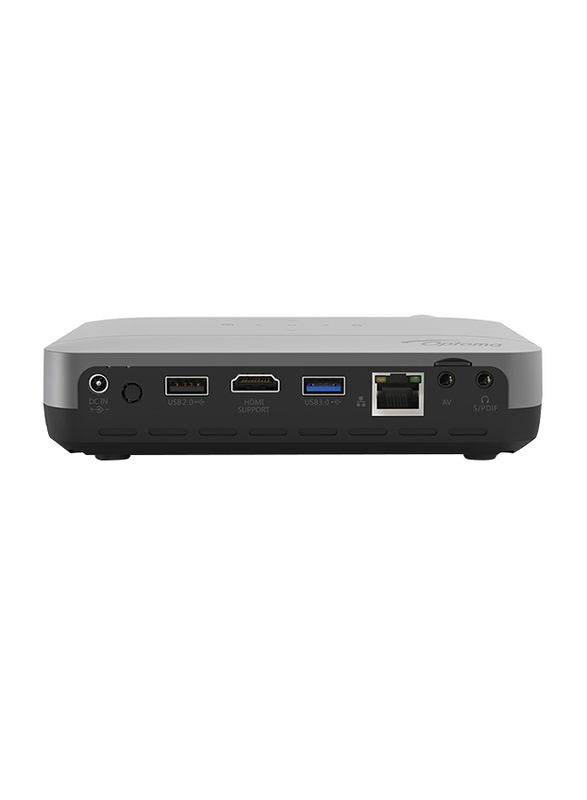Optoma ML330 HD DLP Wireless Portable Home Entertainment Projector, Built-in Speaker, Grey/Black