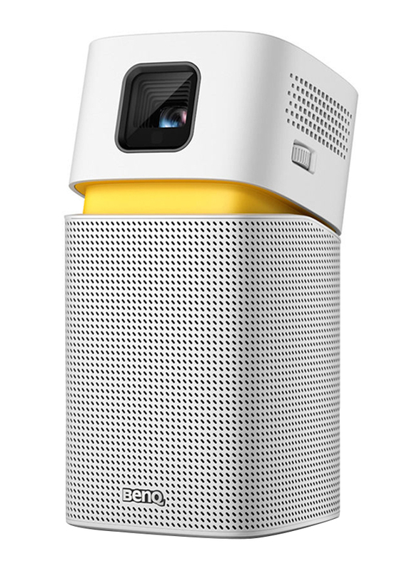 BenQ GV1 FHD LED Wireless Portable Projector, 200 Lumens, Wi-Fi and Bluetooth Speaker, Silver