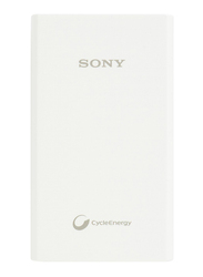 Sony 8700mAh Fast Charging Power Bank with Micro-USB Input, White