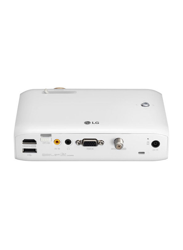 LG PH550 Minibeam 720p HD LED Wireless Portable Projector, 550 Lumens, Built-in Speaker, White
