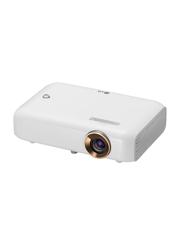 LG PH550 Minibeam 720p HD LED Wireless Portable Projector, 550 Lumens, Built-in Speaker, White