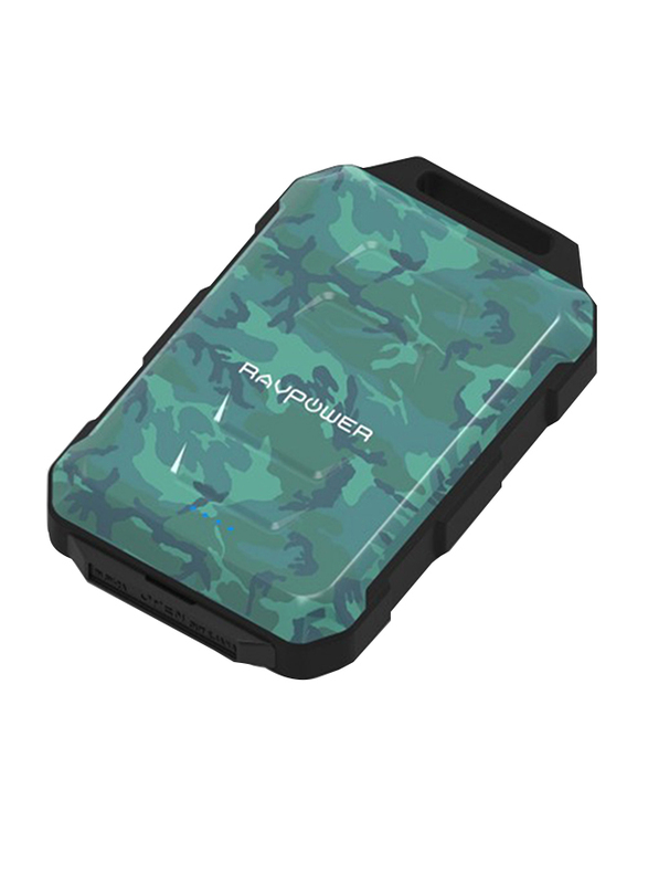Rav Power 10050mAh RP-PB044 Fast Charging Waterproof Power Bank, Green