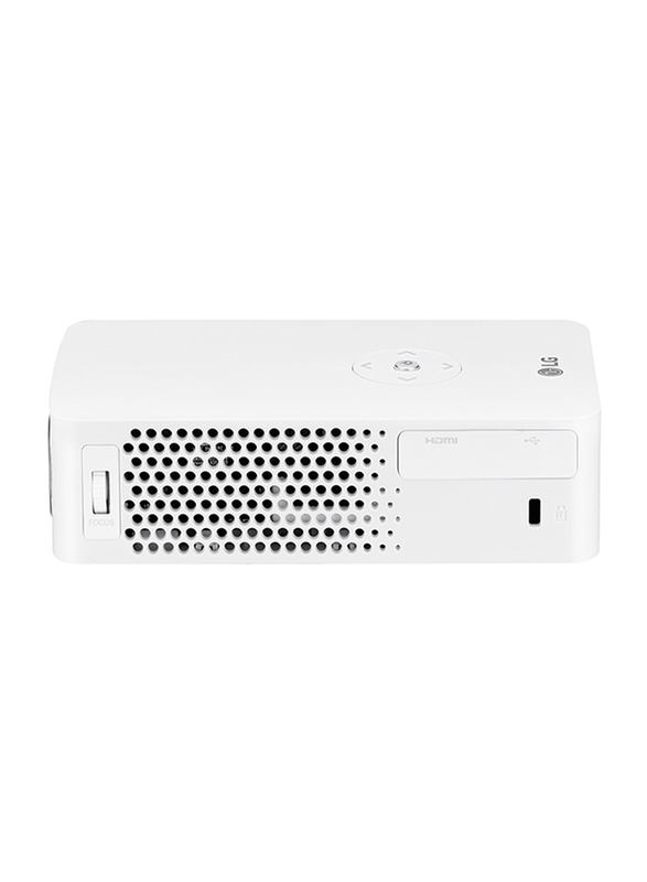 LG PH30JG Minibeam HD LED Wireless Portable Projector, 250 Lumens, Built-in Battery, White