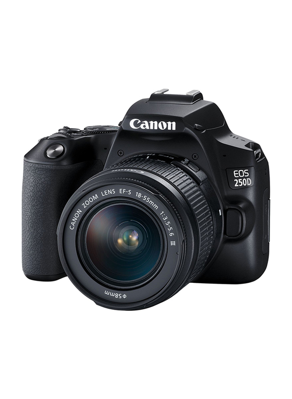 Canon EOS 250D DSLR Camera with EF-S 18-55mm f/3.5-5.6 III Lens, 24.1MP, 4K, Black