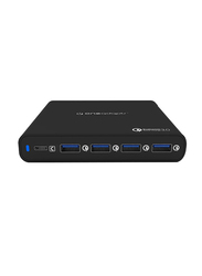 OneAdaptr 80W Evri USB C Charging Station, with 4 X Quick Charge 3.0 USB Ports, Black