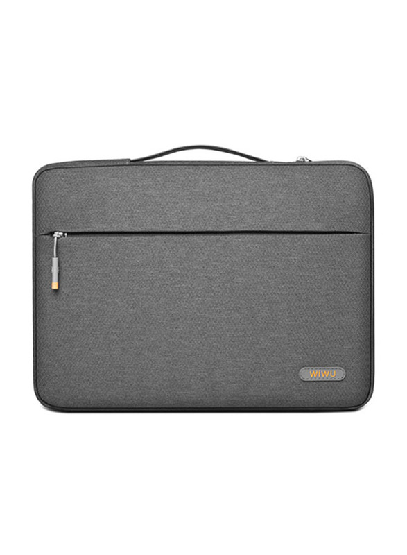 

Wiwu 15.4-Inch Waterproof Pilot Water Resistant High Capacity Laptop Sleeve Case with TPU Handle and Durable YKK Zipper, Grey