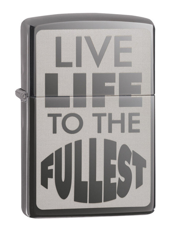 

Zippo Live Life To The Fullest Design Classic Lighter, Black Ice