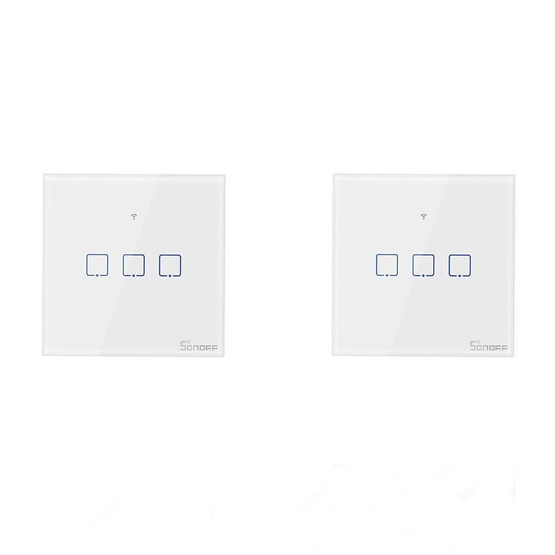 

Sonoff TX T1UK3C-TX 3 Gang Way Smart WiFi Wall Light Switch Pack of 2