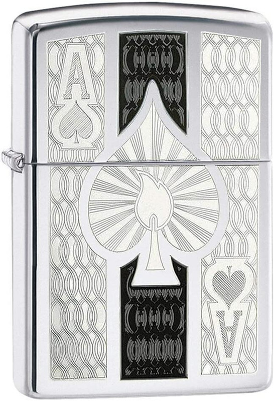 

Zippo 24196 250 Engraved Intricate Spade High Polish Chrome Windproof Lighter