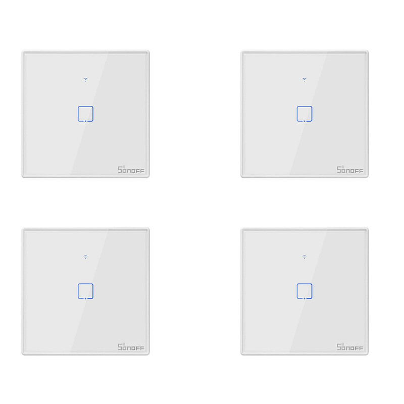 

Sonoff TX T1UK1C-TX 1 Gang Way Smart WiFi Wall Light Switch Pack of 4
