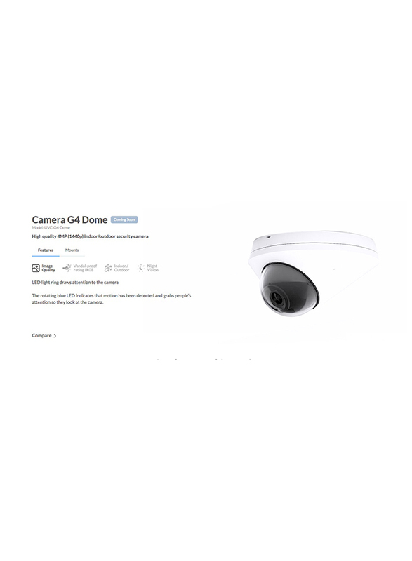 

Ubiquiti Unifi Protect G4 Dome Camera, White