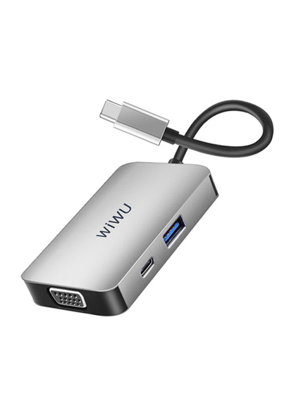 

WiWu Alpha 5-in-1 USB-C Hub for Laptop, A513HVPG, Grey
