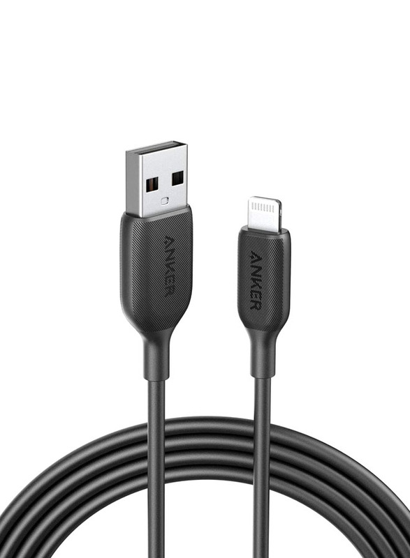 

Anker 6-Feet Powerline III Lightning Cable Certified MFi 480Mbps, Fast Charging USB Type-A Male to Lightning for All iOS Devices, Black