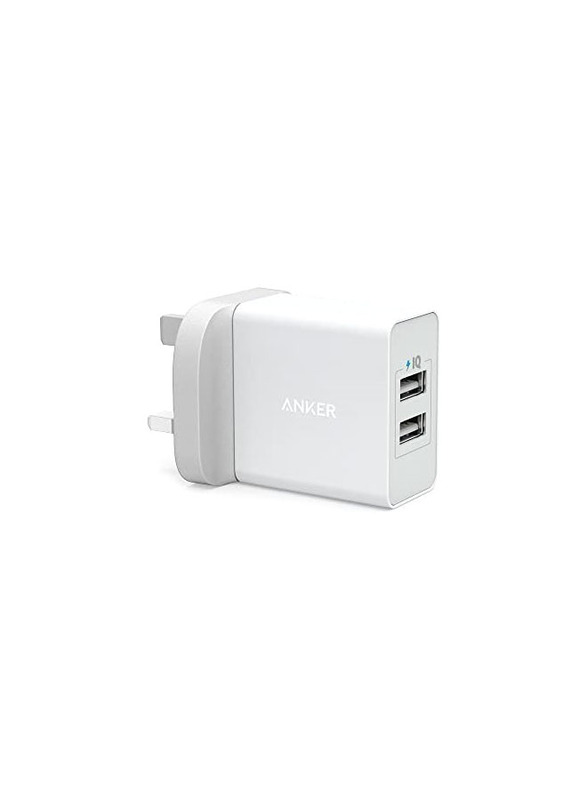 

Anker Power-Port USB Charger, Fast Powerful Charging Dual 24W 2 USB Port, White