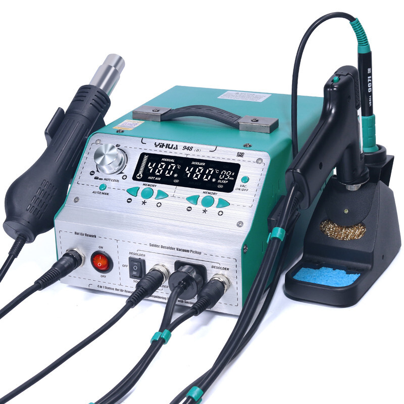 

YIHUA 948-II 4 in 1 Intelligent Soldering Station Hot Air Gun Auto / Manual Mode Green