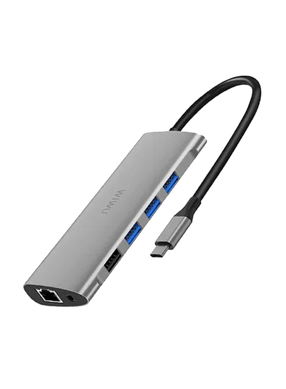 

WiWu Alpha 11-in-1 USB-C Hub for Laptop, A11IN1G, Grey