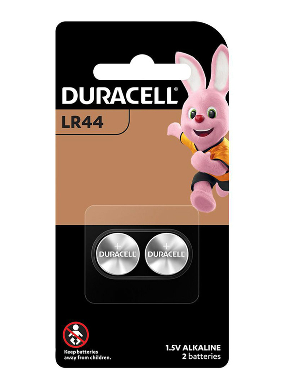 

Duracell Alkaline 15V Battery, LR44, 2 Pieces, Silver