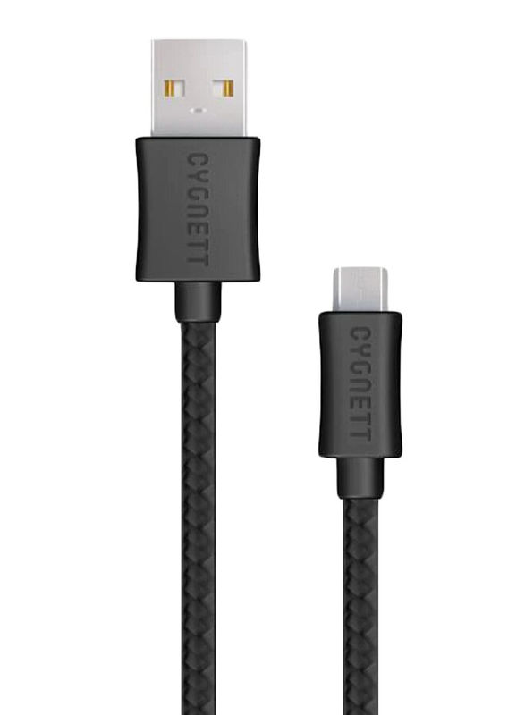 

Cygnett 2-Meter Braided Micro USB Cable, Fast Charging 2.4A USB Type A Male to Micro-A USB for Micro USB Devices, Black