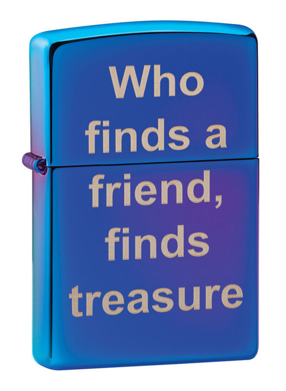 

Zippo Who Finds A Friend, Friend Treasure Print Design Classic Lighter, Blue