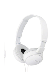 Sony Wired Over-Ear Headphones with Mic, White