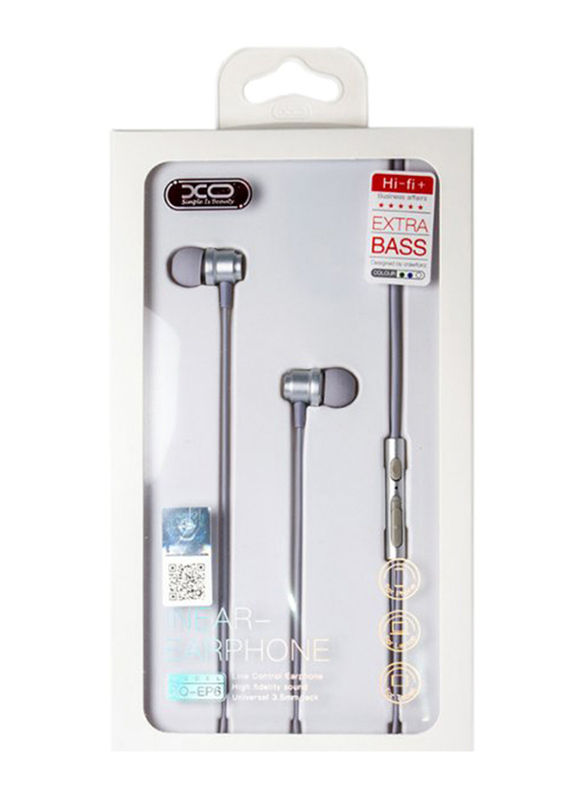 

Xo Ep6 3.5 mm Jack In-Ear Headphones, HPT20238, Silver