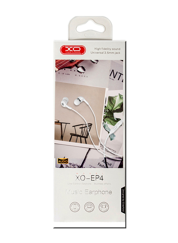 

Xo Ep4 3.5 mm Jack In-Ear Headphones, HPT20234, White