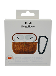 Keephone Leather Protective Case for Apple Airpods Pro, Brown
