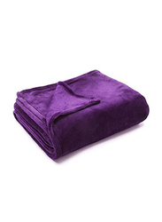 Fabienne Silky Flannel Microfiber Bed Blanket, Double, Purple