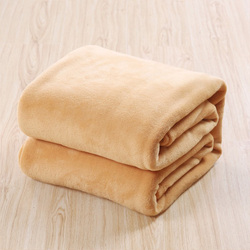 Fabienne Silky Flannel Microfiber Bed Blanket, Double, Beige