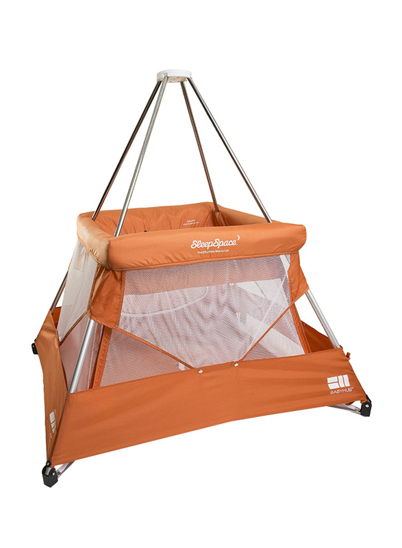 BabyHub SleepSpace Travel Cot, Tangerine Orange