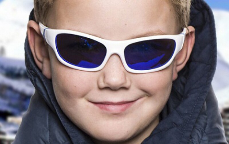Koolsun Full Rim Sport Sunglasses Kids Unisex, Mirrored Silver Revo Lens, KS-SPWHCA003, 3-8 years, White/Cabaret