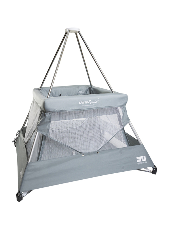 BabyHub SleepSpace Travel Cot, Pebble Grey