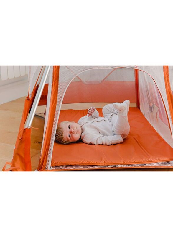 BabyHub SleepSpace Travel Cot, Tangerine Orange