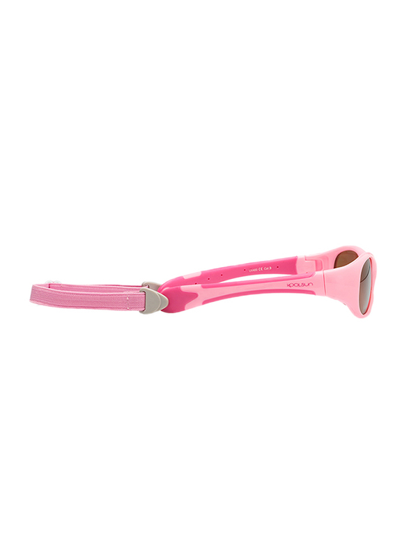 Koolsun Full Rim Flex Sunglasses for Girls, Mirrored Silver Lens, KS-FLPS003, 3-6 years, Hot/Pink