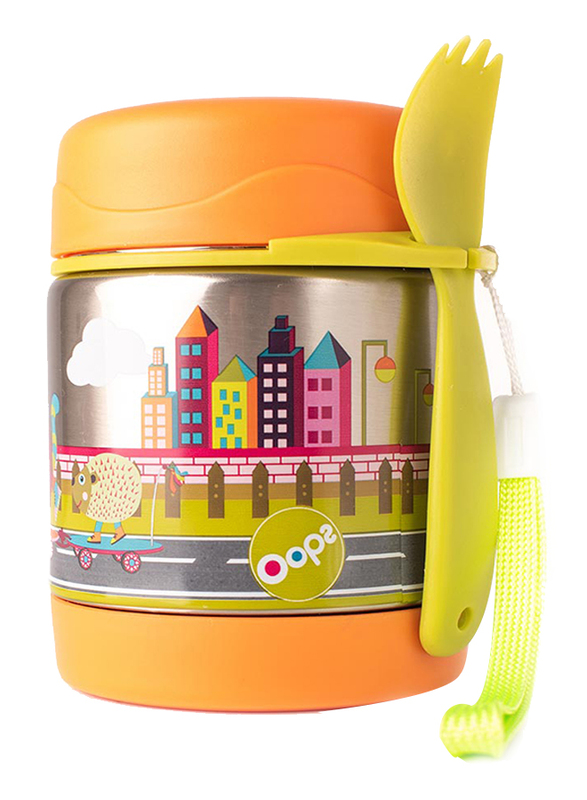 Oops Chic Cool Thermal Food Jar, City, Orange
