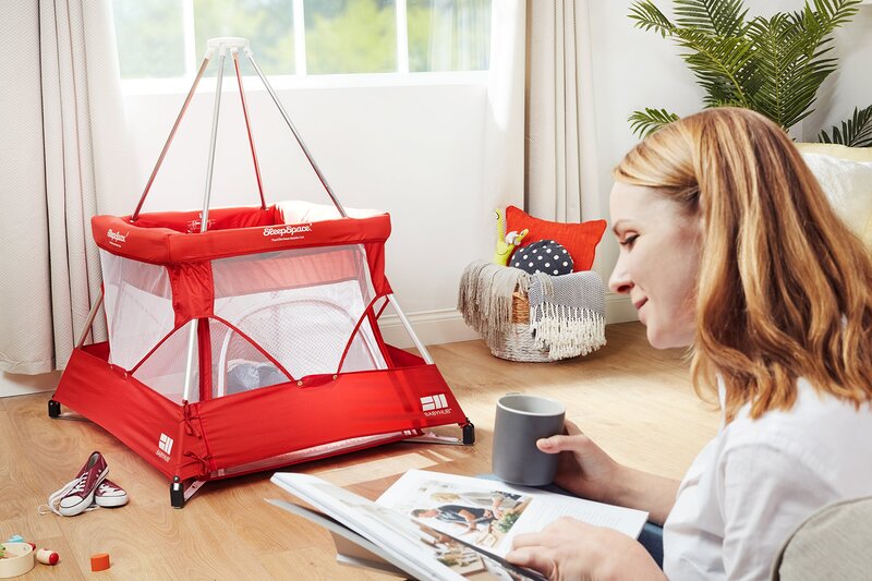 BabyHub SleepSpace Travel Cot, Ruby Red