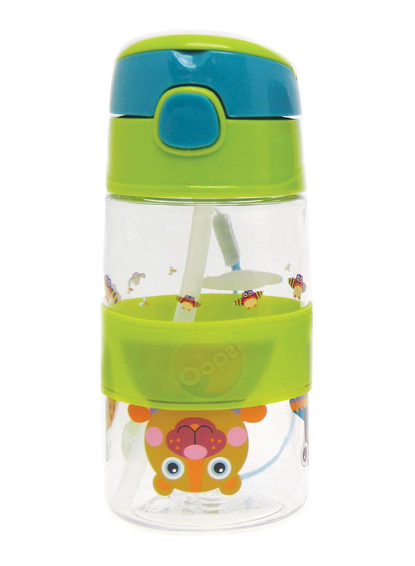Oops Chic Cool Straw Water Bottle 400ml, Forest, Green