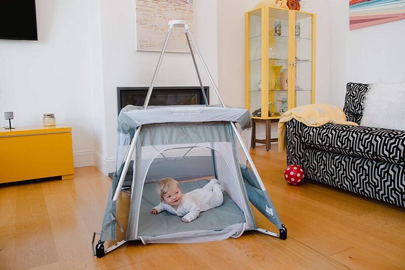BabyHub SleepSpace Travel Cot, Pebble Grey