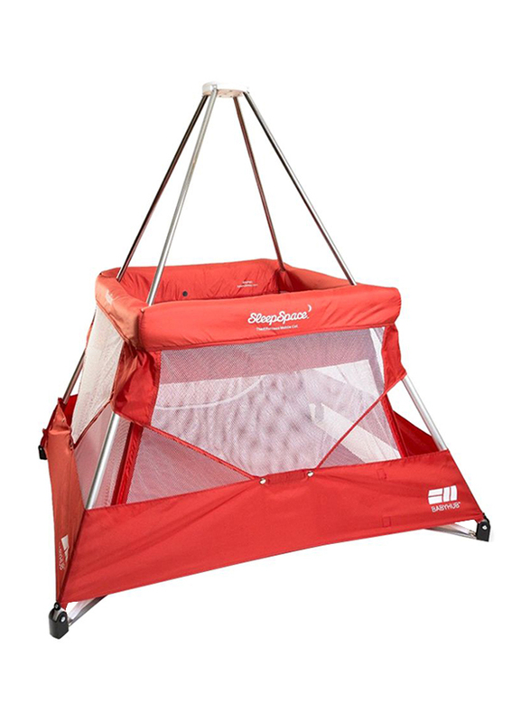 BabyHub SleepSpace Travel Cot, Ruby Red
