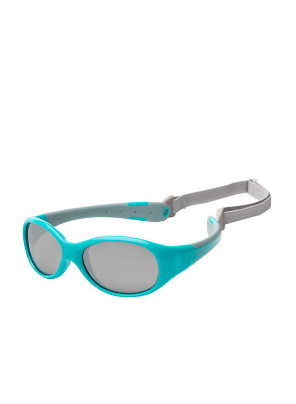 Koolsun Full Rim Flex Sunglasses for Boys, Mirrored Silver Lens, KS-FLAG000, 0-3 years, Aqua/Grey