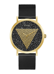 Guess Imprint Analog Quartz Watch for Men with Stainless Steel Band, Water Resistant, GW0049G2, Black