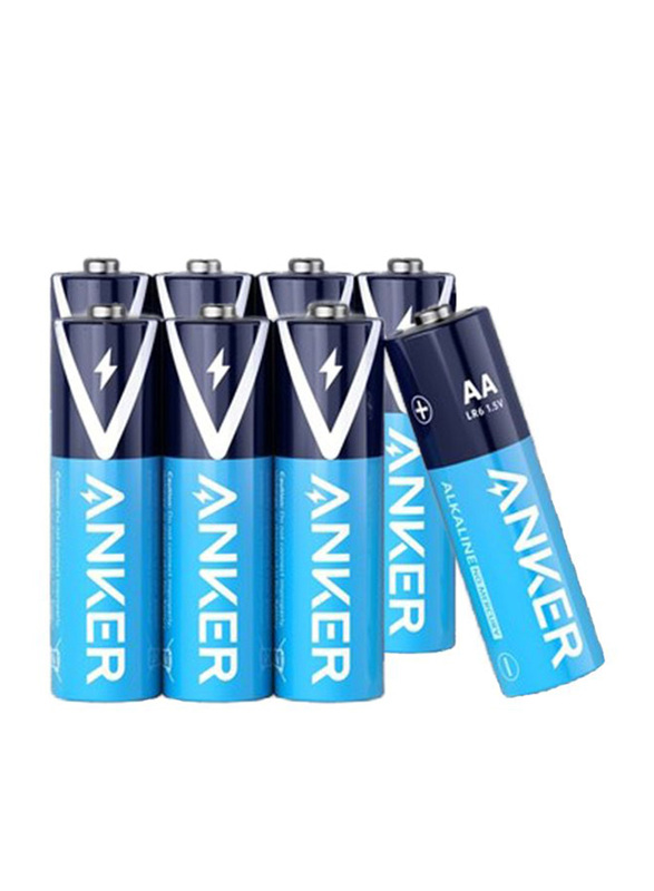 

Anker AA Alkaline Battery Set, 8 Pieces, Blue/White